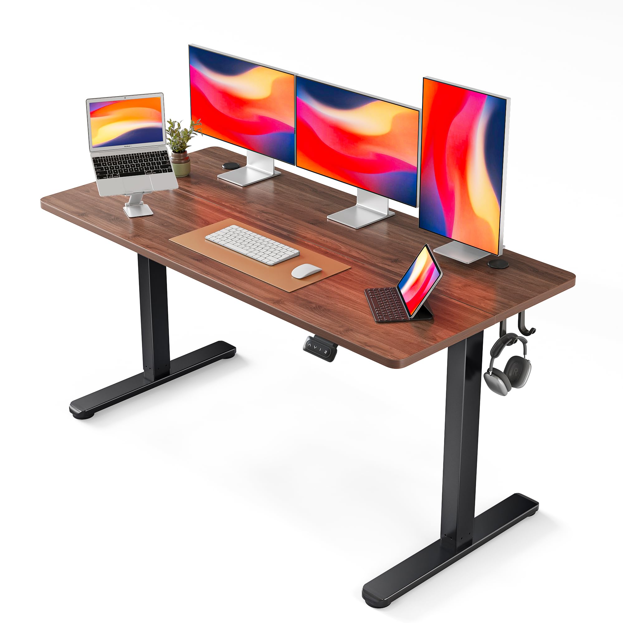 Amazon | FEZIBO 電動 昇降式デスク スタンディングデスク 幅152cm  