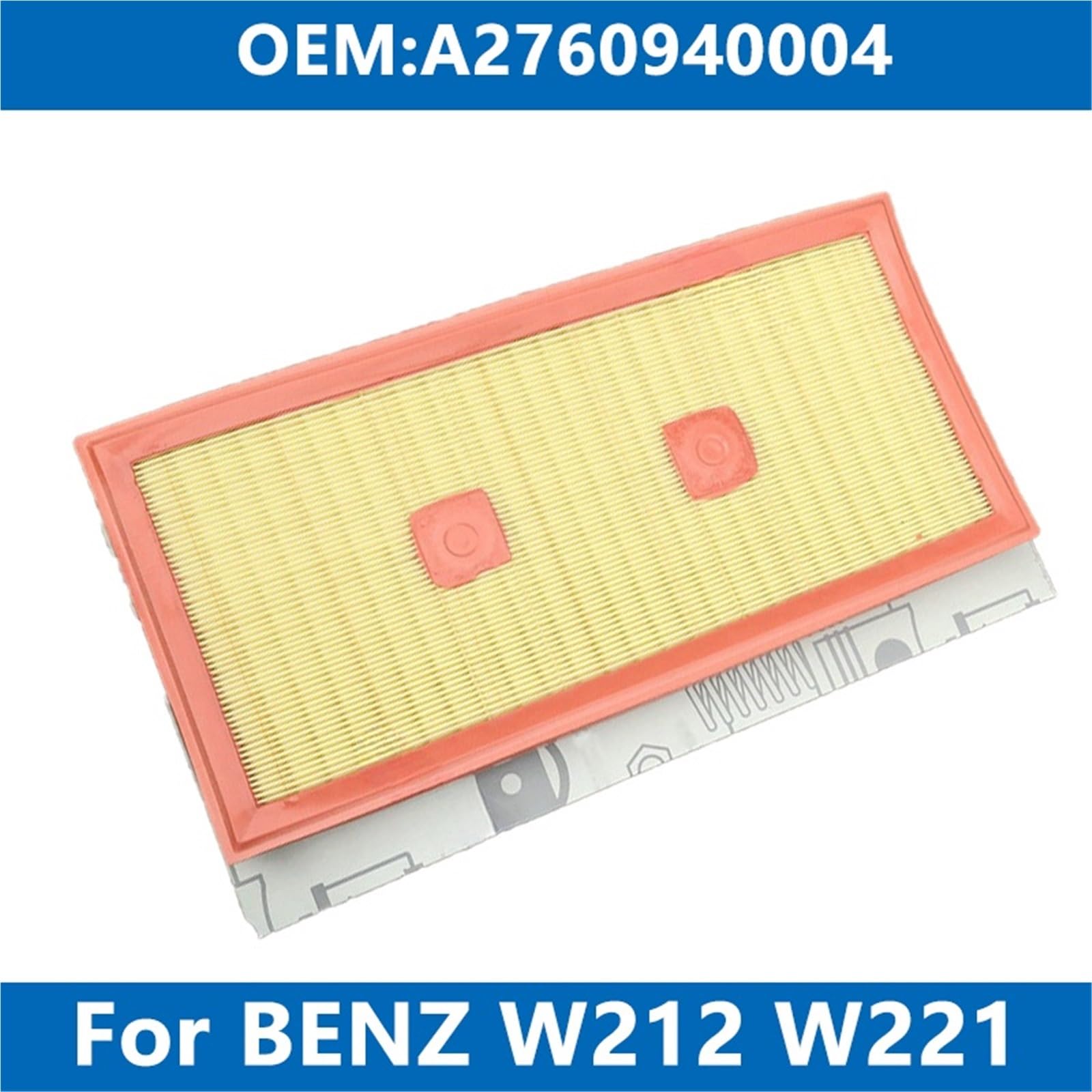 Filtr powietrza samochodu Wkład filtra powietrza samochodowego A2760940004 pasuje do Mercedesa Benz W204 W212 W221 C300 E300 CLS350 S350 GLK ML Filtr zamienny