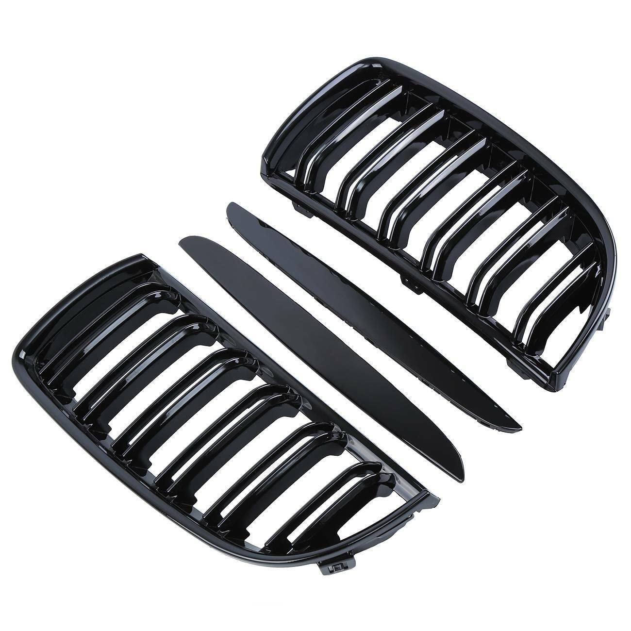 Grill Kühlergrill Limousine/Wagen Limousine/Kombi Racing Grill Motorhaube Augenlider Samger Paar Front Nierengrill Gloss Black Double Line Slat Für 3er E90 E91 2005-2008