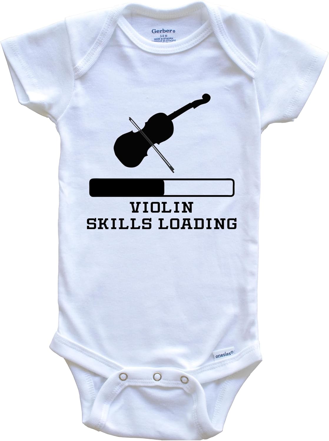 Violin Skills Loading Funny Musician Humor One Piece Baby Bodysuit