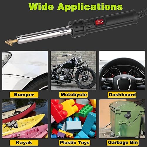 Miniatura 8 de 2 soldadores de plástico, 1200 grapas, 40 varillas de por vida, kit de soldadura de plástico 5 en 1, cinta de papel de lija, soporte de malla de