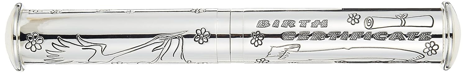 Stephan Baby Silver Plated Engraved Keepsake Birth Certificate Holder