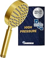 Vista 12 de HammerHead Showers® Cabezal de ducha de mano de metal sólido, negro mate, cabezales de ducha de bajo flujo de 1.75 GPM, varita rociadora de 4
