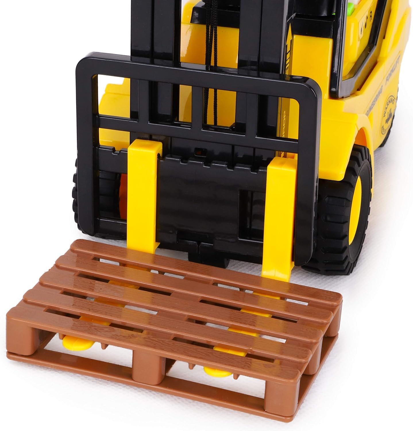 Toyland® 23 cm (9") Transpallet con carrello elevatore a frizione - Scala (1:16) - Giocattolo da costruzione per ragazzi con luci e suoni - Dai 3 anni in su