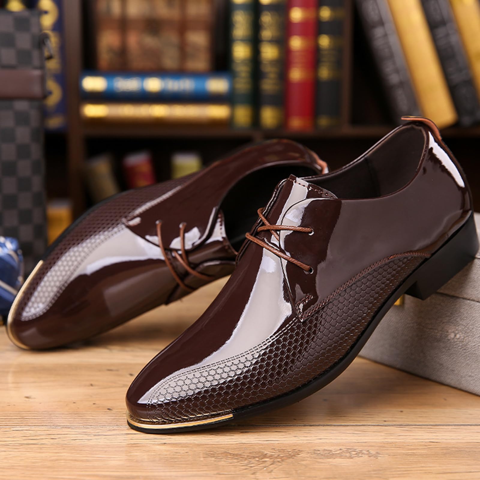 Scarpe Formali da Uomo Scarpe Eleganti Oxford Stringate | in Pelle Antiscivolo Classico con Punta Sposa Uniformi ufficio Business