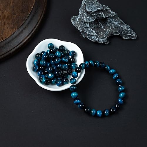 Miniatura 5 de MIRGREE 120pcs 8mm Natural Gemstone Round Smooth Spacer Loose Stone Beads for Jewelry Making,Link Bracelets,Necklaces,Strand with Crystal Stretch