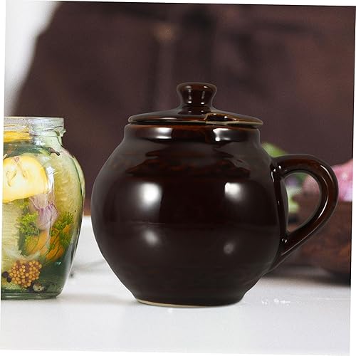 Miniatura 3 de Yardwe Recipientes de almacenamiento de alimentos herméticos, tapas de cerámica para encurtidos, encurtidos de cerámica, tarro de almacenamiento de