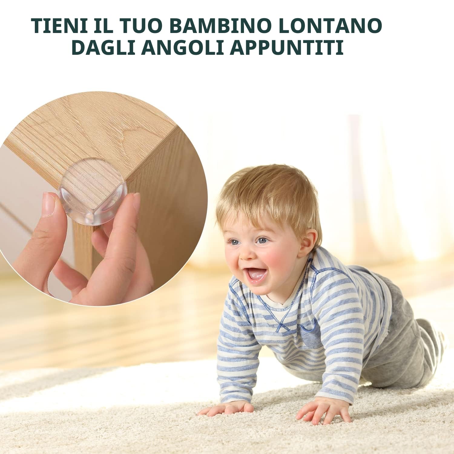 Paraspigoli Bambini 20 Pezzi Trasparenti Angolari in Gomma, Kit Sicurezza Casa