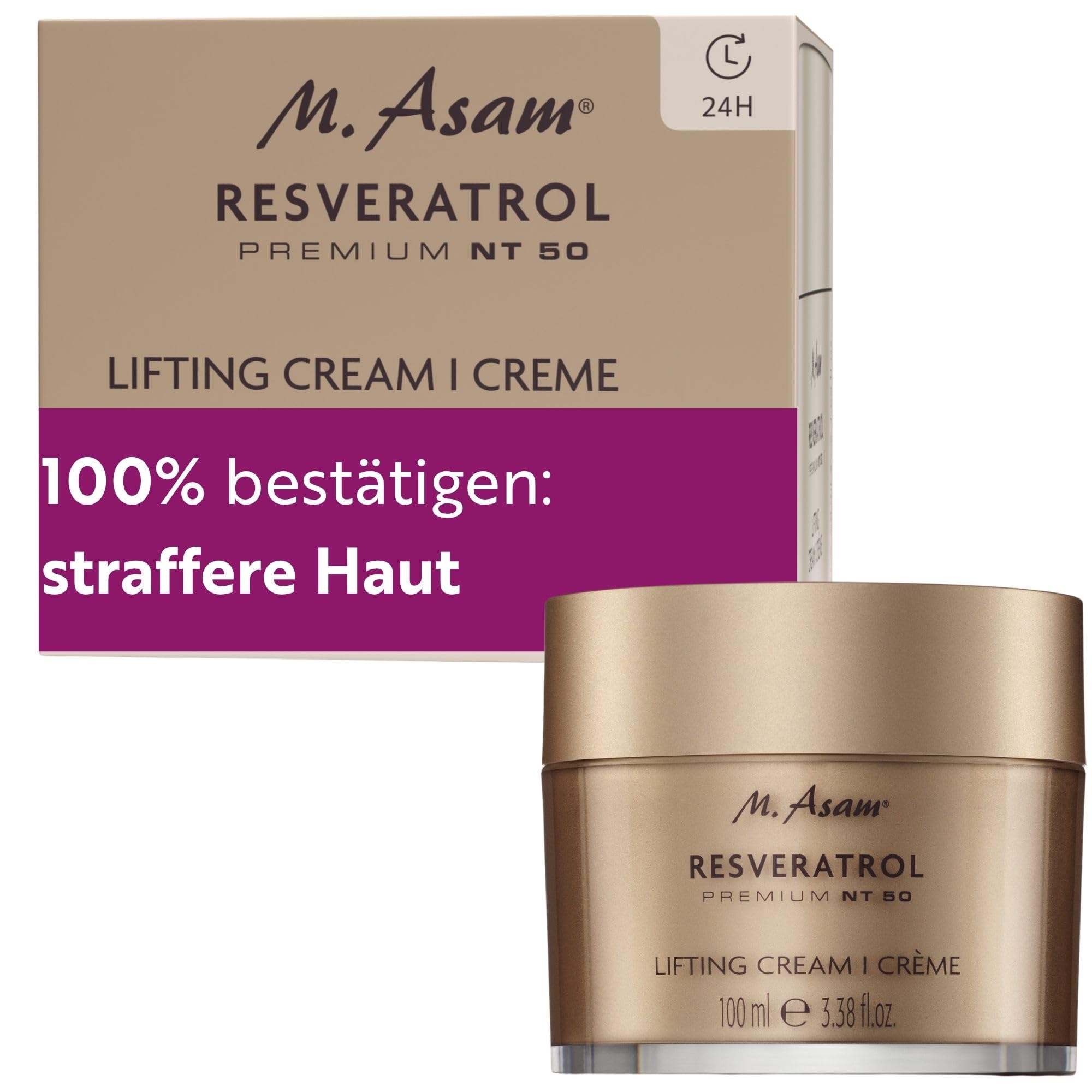 M. Asam Resveratrol Premium NT50 Lifting Crème XXL – Anti Aging Creme mit Resveratrol, 100 ml