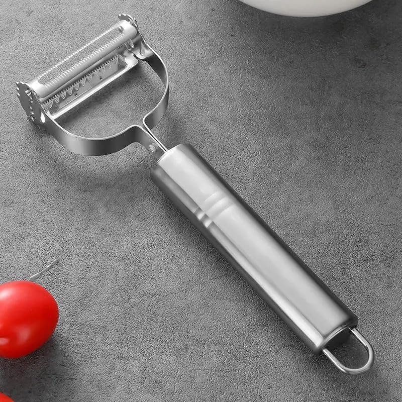Image of SHOPPOFOBIX Pocket Knife, Kitchen Knifes Peelers for Fruit 2 in 1 Knifes and Peeler for Kitchen Travel Knifes with case Stainless Steel Bled (3 Pcs Set Peeler)