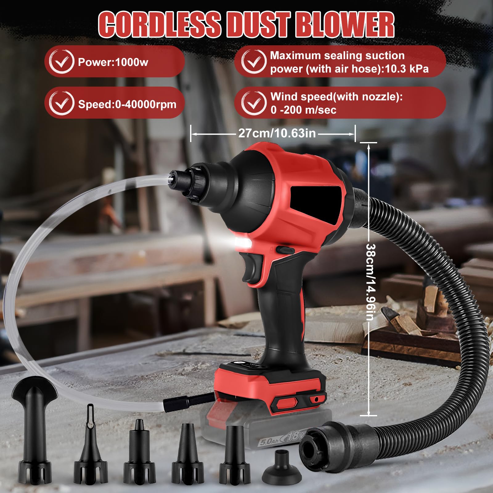 Ventilatore/soffiatore A Batteria Milwaukee M18, 40000 Giri/min, Per Officina, Casa E Auto