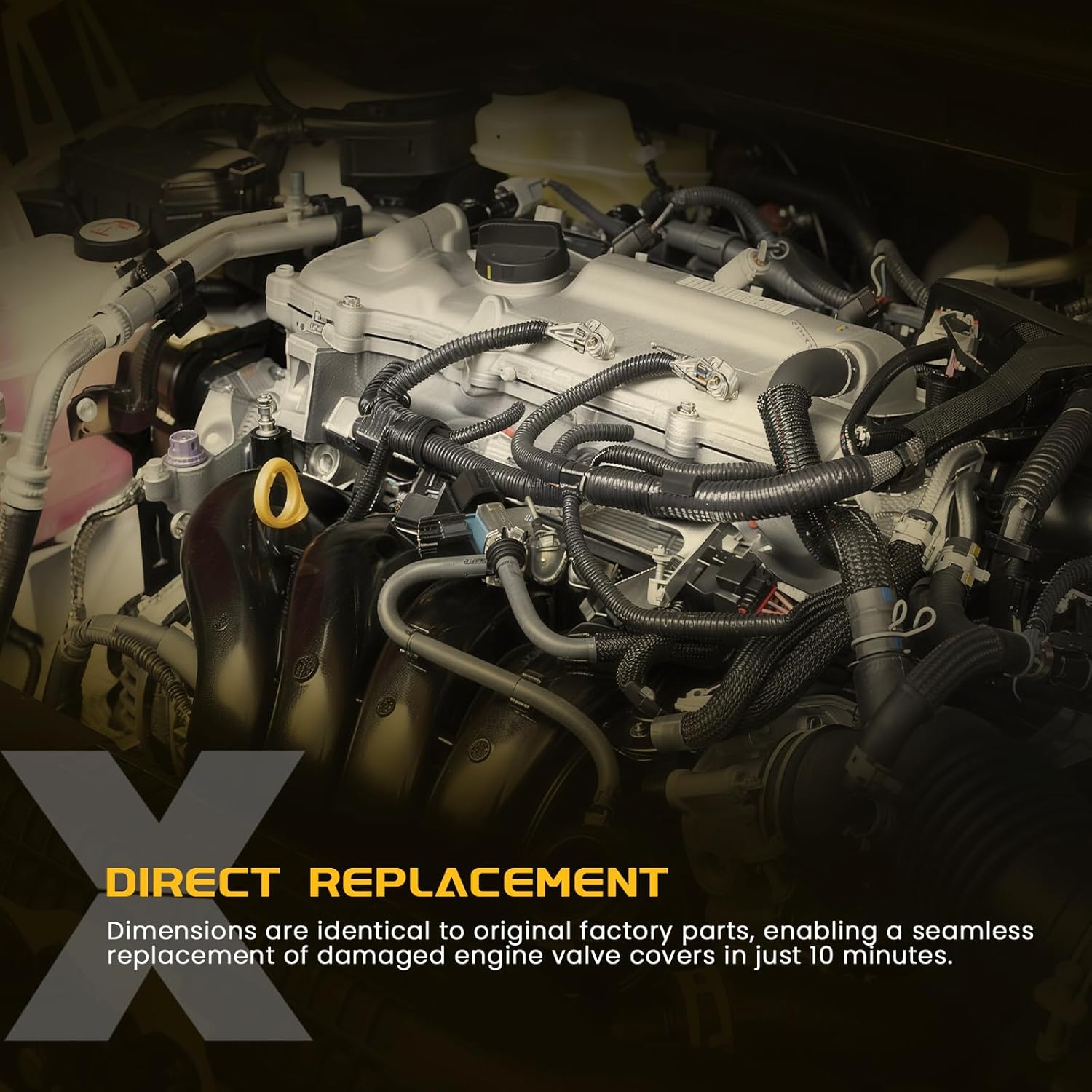 Engine Valve Cover Compatible with Buick Rainier, Cadillac Escalade, GMC Envoy Yukon, Hummer H2, Pontiac Firebird, Chevrolet Avalanche 1500/Camaro/Corvette/Silverado 1500 SSR, 12575742