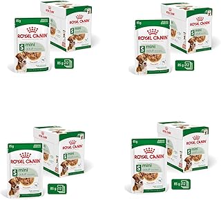 Royal Canin Mini Adult | 4er Pack | 4 x 12 x 85 g | Nassfutter für ausgewachsene kleine Hunde | Kann zur optimalen Versorgung Kleiner Hunderassen eingesetzt Werden | Im Frischebeutel product image