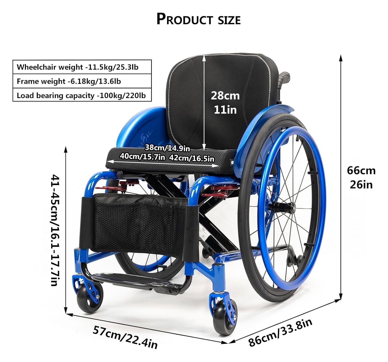 Silla De Ruedas Plegable Sillas De Ruedas Deportivas Y De Ocio For Adultos, Silla De Ruedas De Transporte, Silla De Ruedas Deportiva Ultraligera Y Plegable Todoterreno, Silla De Ruedas Manual Portátil