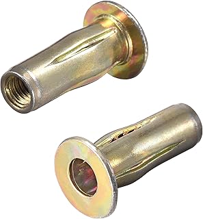 uxcell Multi-Grip Rivet-Nut, M5 Pre-Bulbed Shank Carbon Steel Color-Zinc-Plated Flat Head Threaded Insert Nut 25Pcs