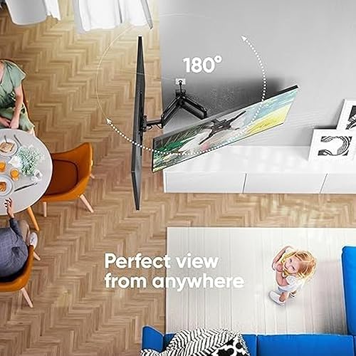 Miniatura 8 de soporte de pared para TV de movimiento completo para televisores de 32 a 55 pulgadas de hasta 70 libras, soporte de pared con brazos articulados,