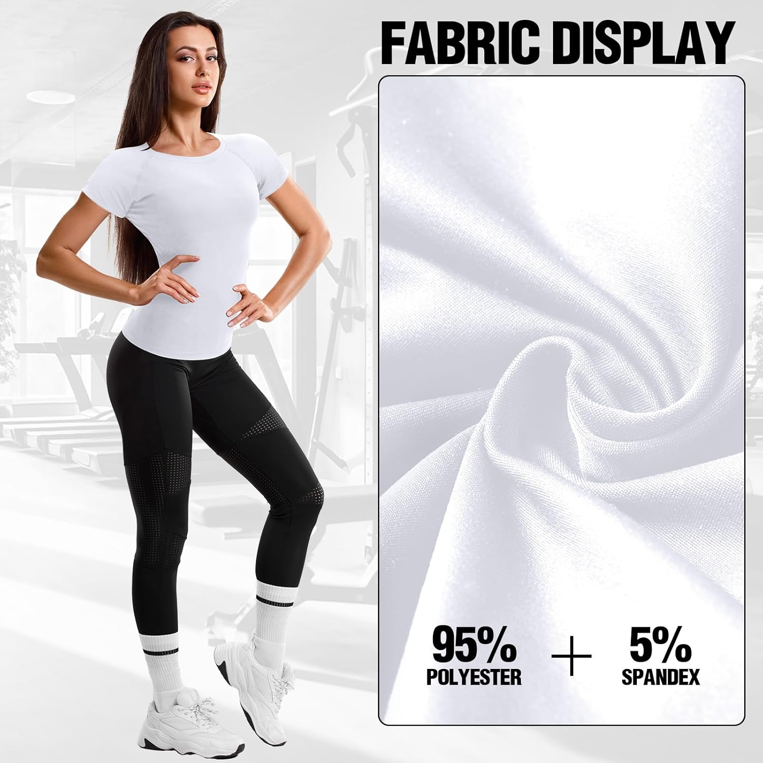 Coume 4 Pack Women's Compression Shirts Short Sleeve Workout Tops Running Athletic Yoga T-Shirt for Gym Sports Gear Quick Dry - Image 5