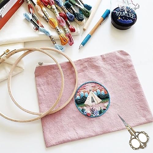 Miniatura 7 de BIHRTC Tijeras de costura pequeñas de 4.5 pulgadas con estuche de cuero, tijeras de acero inoxidable con punta afilada, tijeras vintage, tijeras de