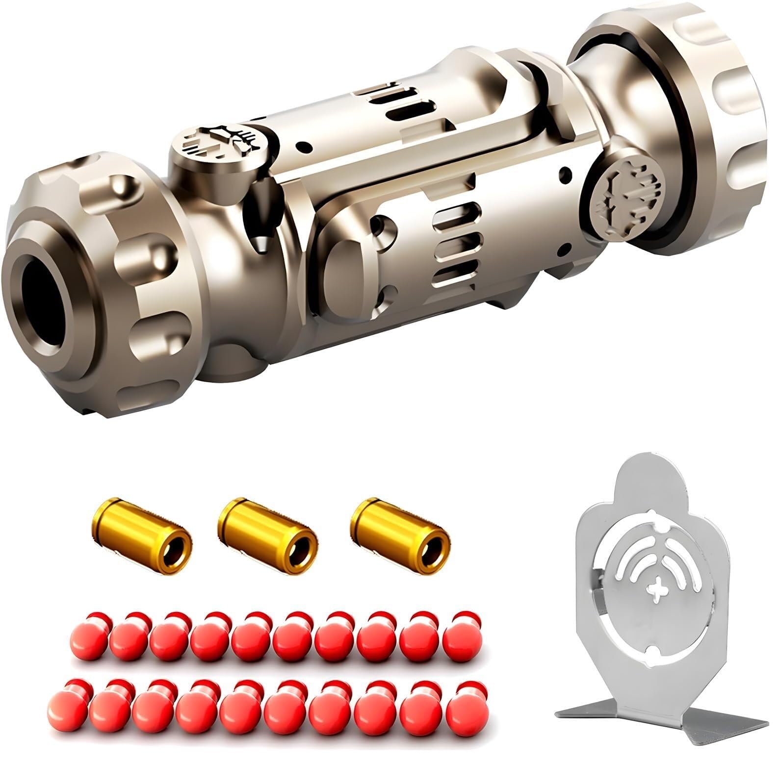 Zabawka antystresowa Combo Spinner i Slider, 1 sztuka | Metal premium CNC, ciche obracanie i klikanie. Miotacz do rzutek Idealne biuro, ADHD, niepokój. Przenośne Brązowy