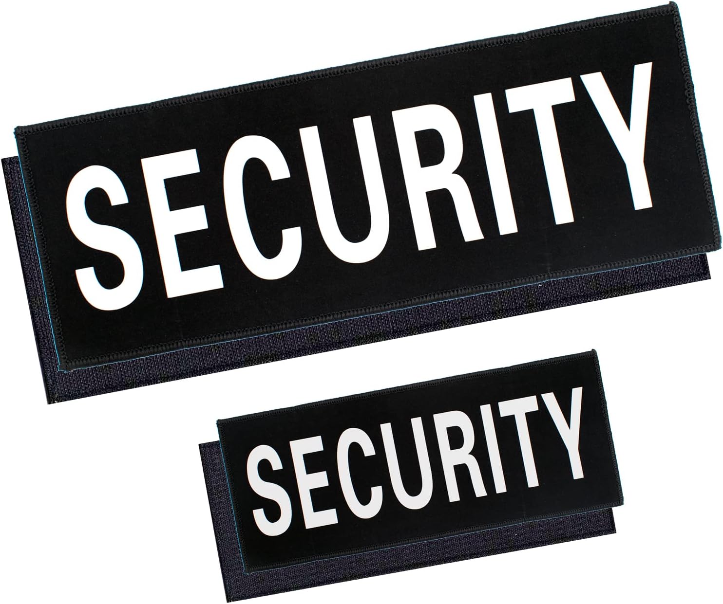 Security Hook and Loop Patch Ultra Reflective Security Patch Durable Fabric Patches for Men Vest, Jacket, Carrier, Gear, Bag, Hat, Black 2 Pack