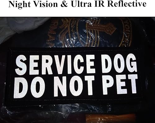 Miniatura 6 de 2 parches altamente reflectantes para perros de servicio con respaldo de gancho y bucle para chalecos y arnés para perros de servicio, parche para