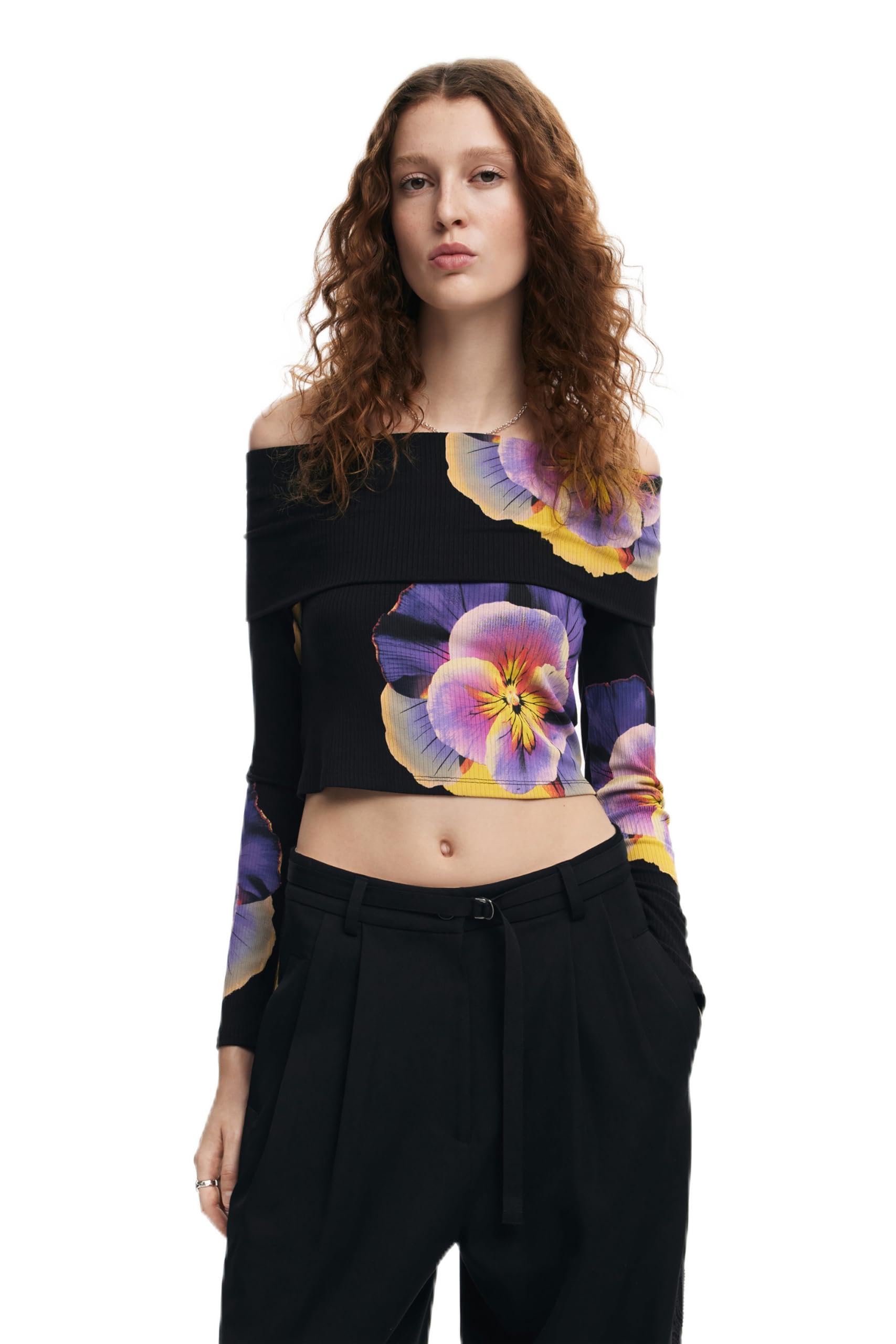 Desigual Damen Woman Knit T-Shirt Long Sleeve T-Shirt