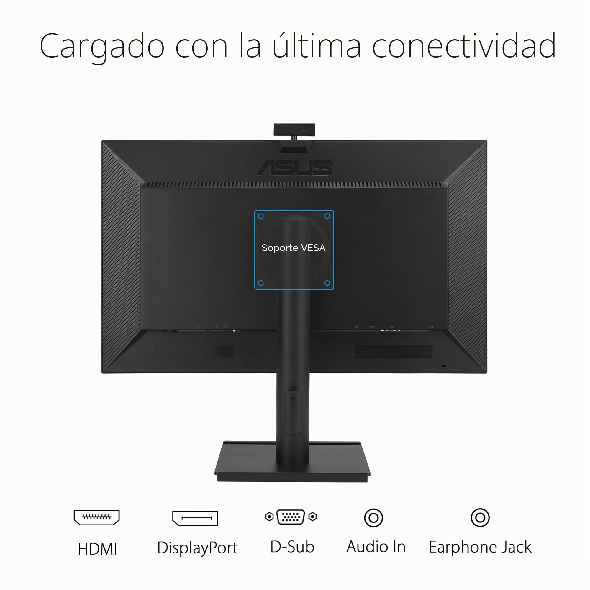 ASUS BE279QFK - Monitor para videoconferencias de 27", Full HD, IPS, 100 Hz, sin Marco, Webcam Full HD, Ergonómico, HDMI, Eye Care, Luz Azul Baja, Antiparpadeo, Montaje en Pared, Sostenibilidad
