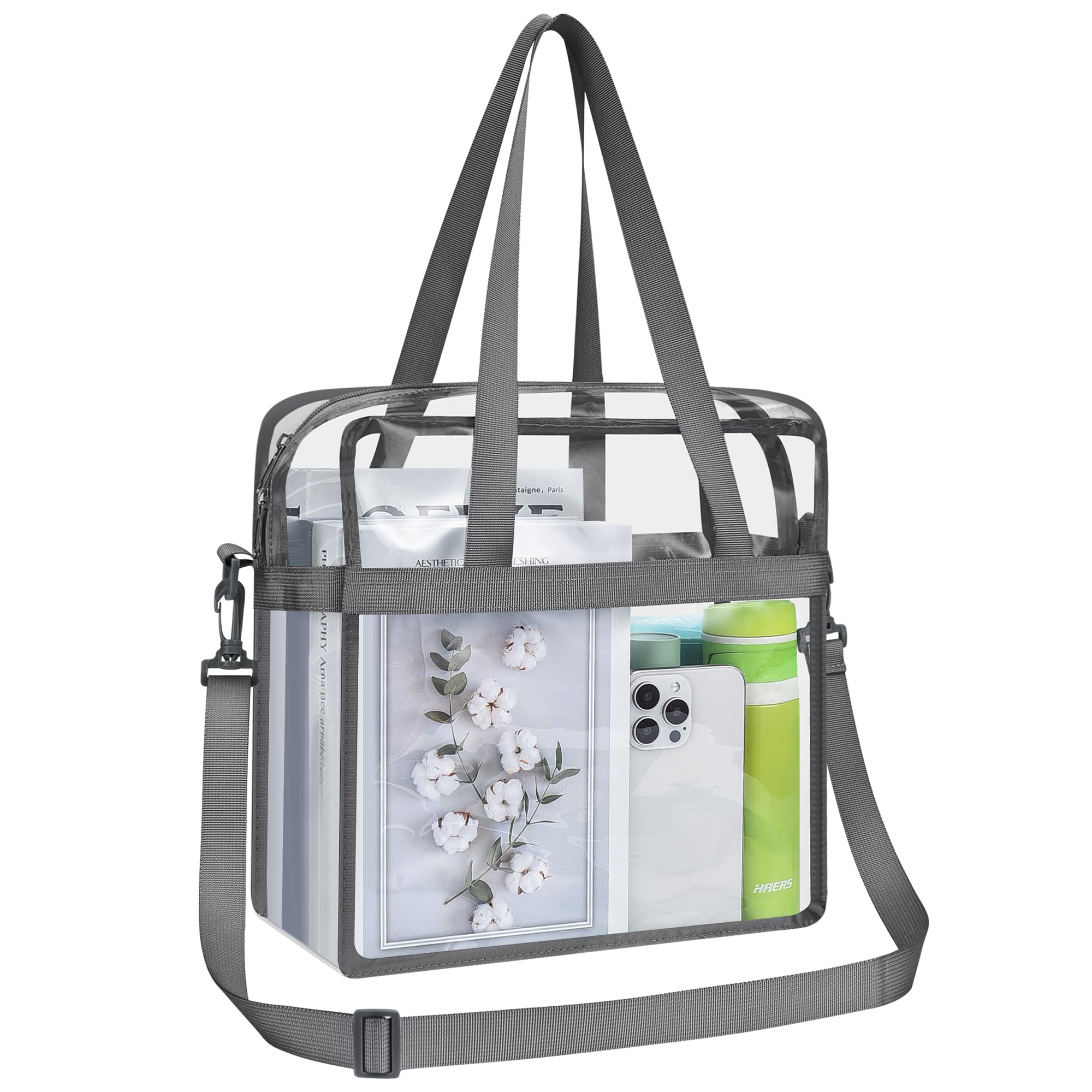 Oraben Clear Tote Bag Clear Bag Stadium Approved 12x6x12 Stadium Bag for Work, Sports Games,Gym