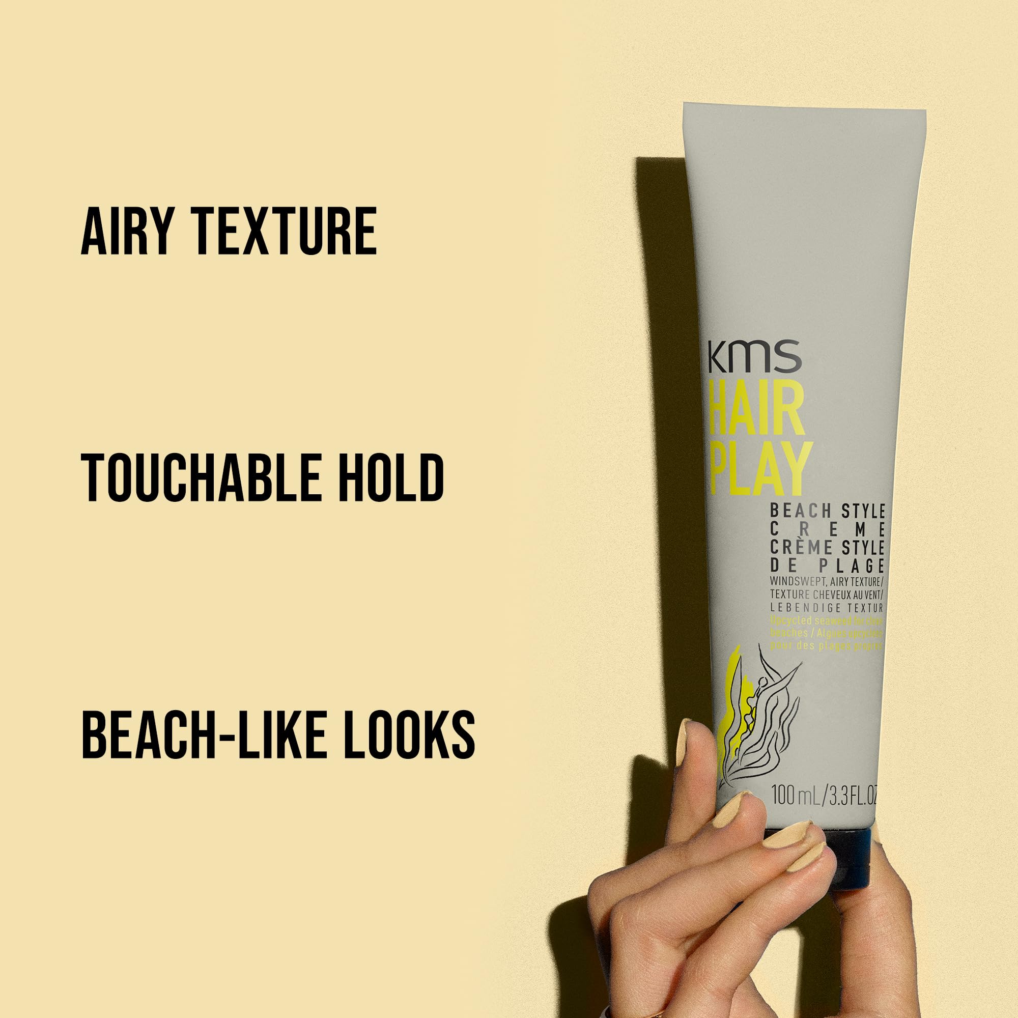 KMS HairPlay Beach Style Creme, for All Hair Types Tousled Texture & Matte Finish, Vegan & PETA Approved, 100ml - Image 3