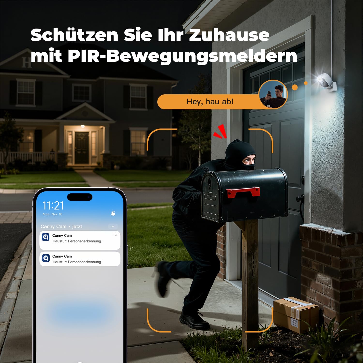 Kamera Überwachung Innen & Außen, Überwachungskamera Innen, IP66 wasserdicht, Nachtsicht, kabelgebunden, unterstützt 128G Speicherkarte (Speicherkarte Nicht enthalten), 2er-Set