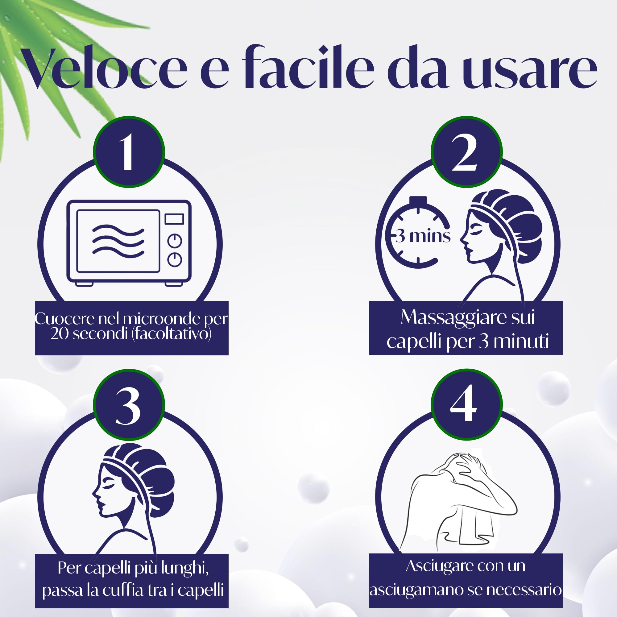 Pure Ease Cuffia Shampoo per Allettati - Lavaggio Capelli per Disabili con Salviette Capelli, Ideale per Anziani e Persone Allettate, Formula Delicata, Perfetta per Strutture Sanitarie (Pack of 5)