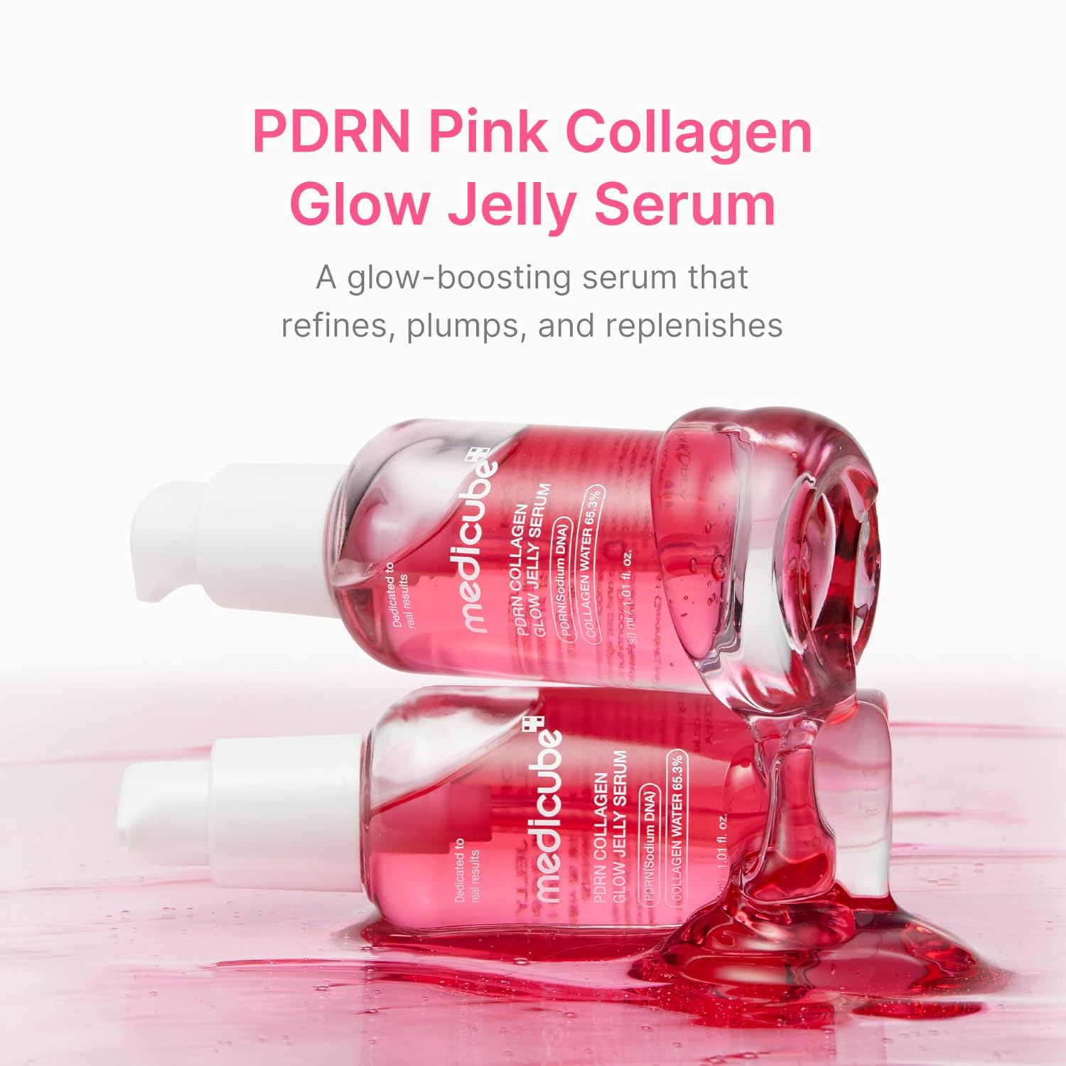 medicube PDRN Pink Collagen Glow Jelly Serum | Lightweight Water-Jelly For Plump & Supple Skin | Radiance & Elasticity Care with PDRN, Collagen, Niacinamide | Korean Skin Care 1.01 fl.oz - Image 2