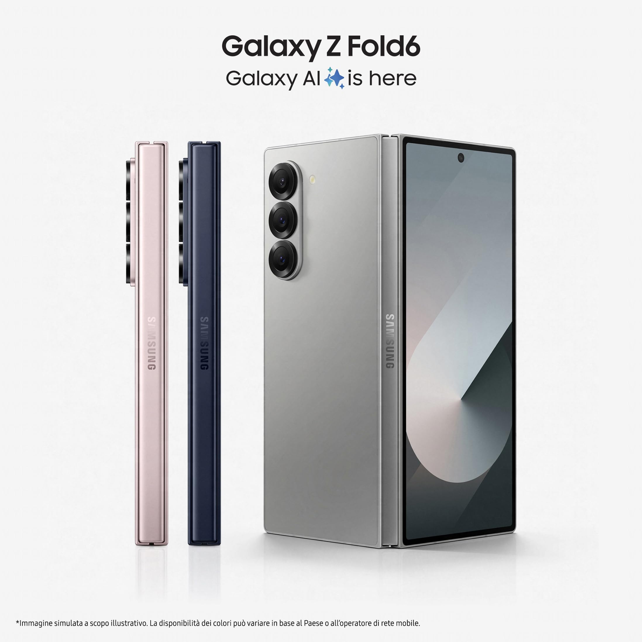 Samsung Galaxy Z Fold6 Smartphone AI pieghevole, Caricatore Incluso, RAM 12GB, 256GB, Dual SIM, Display 6,3"/7,6" Dynamic AMOLED 2X, Batteria a lunga durata, Silver Shadow 2024 [Versione italiana]