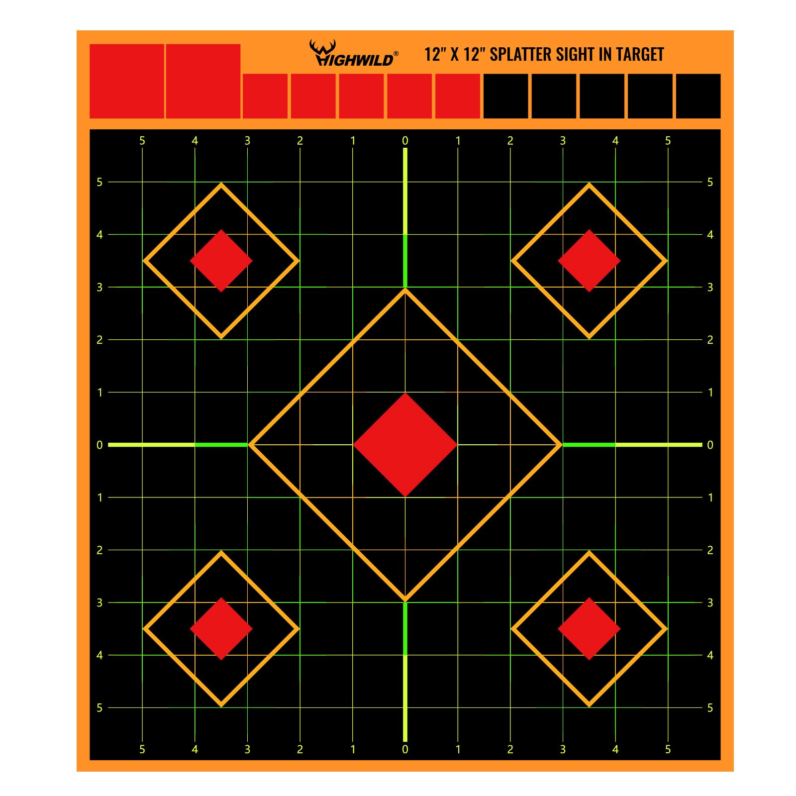 Highwild Stick Splatter Adhesive Sight in Shooting Targets - Splash Effect of Multiple Colors - 12x12 Inch (25 Pack)