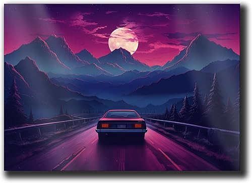 Miniatura 1 de Unique Synthwave Style Retro Art, 80s style art, framed poster print, guest room art, cool living room art, poster Art, Wall Art