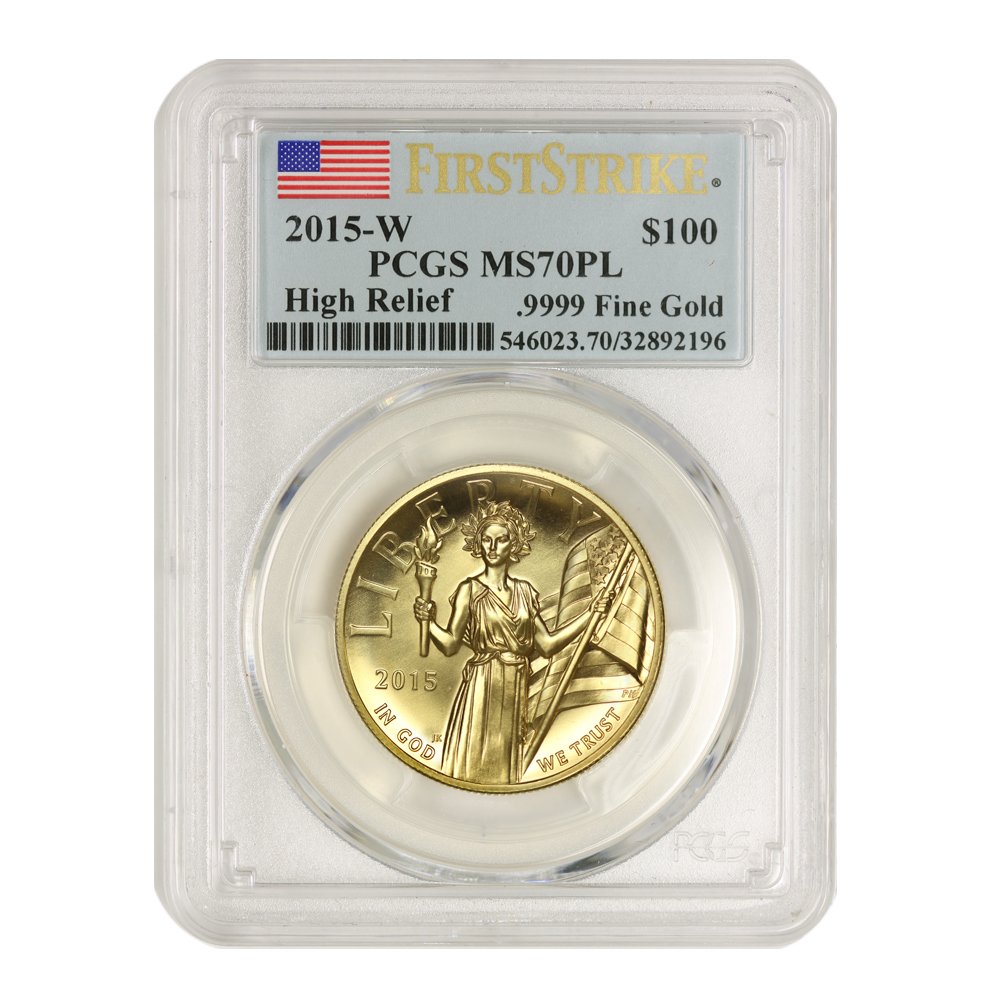 2015 W 1 oz American Gold High Relief Liberty MS-70 Proof Like