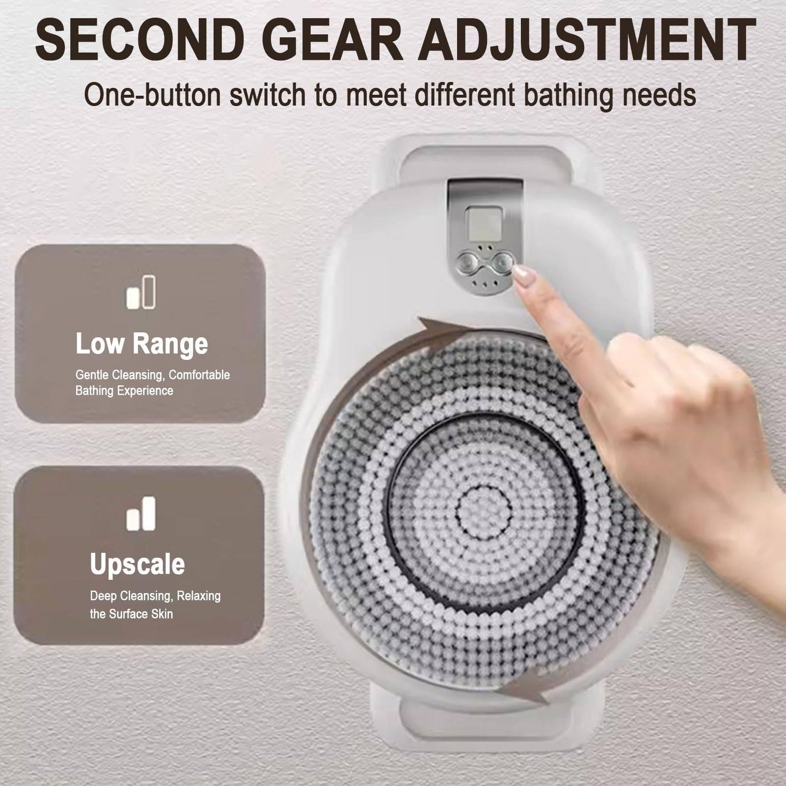 Brosses pour le corps, brosse de bain électrique pour le dos, rotation automatique à 360 °, brosse pour le dos fixée au mur pour douche, grande tête de brosse, pour douche
