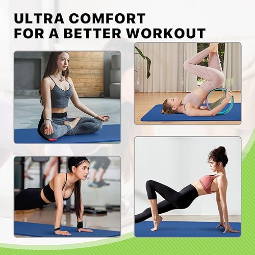 Miniatura 9 de Yoga Mat 11mm Extra Thick TPE Pilates Mat 73"L x 32"W, Non-Slip, Odorless & Tear-Resistant with Carrying Strap, Unisex Design for Home Gym, Floor