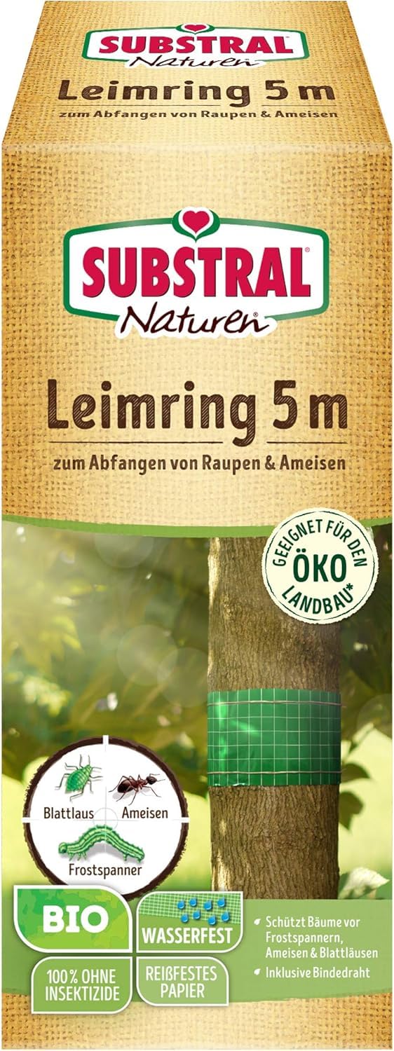 Substral Naturen Bio Leimring, Raupenleimring inkl. Bindedraht, gegen Raupen, Ameisen und andere Schadinsekten, 5m