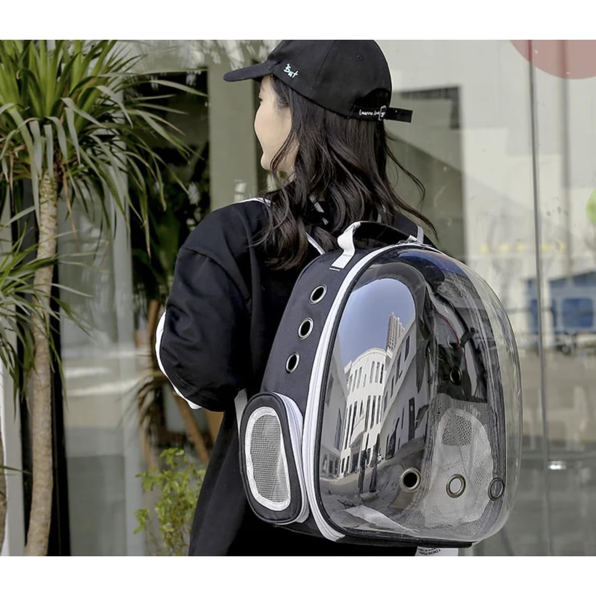 Haustier Rucksack Purlov mit transparentem Plexiglas Atmungsaktiv Raumkapsel für 10kg 23309