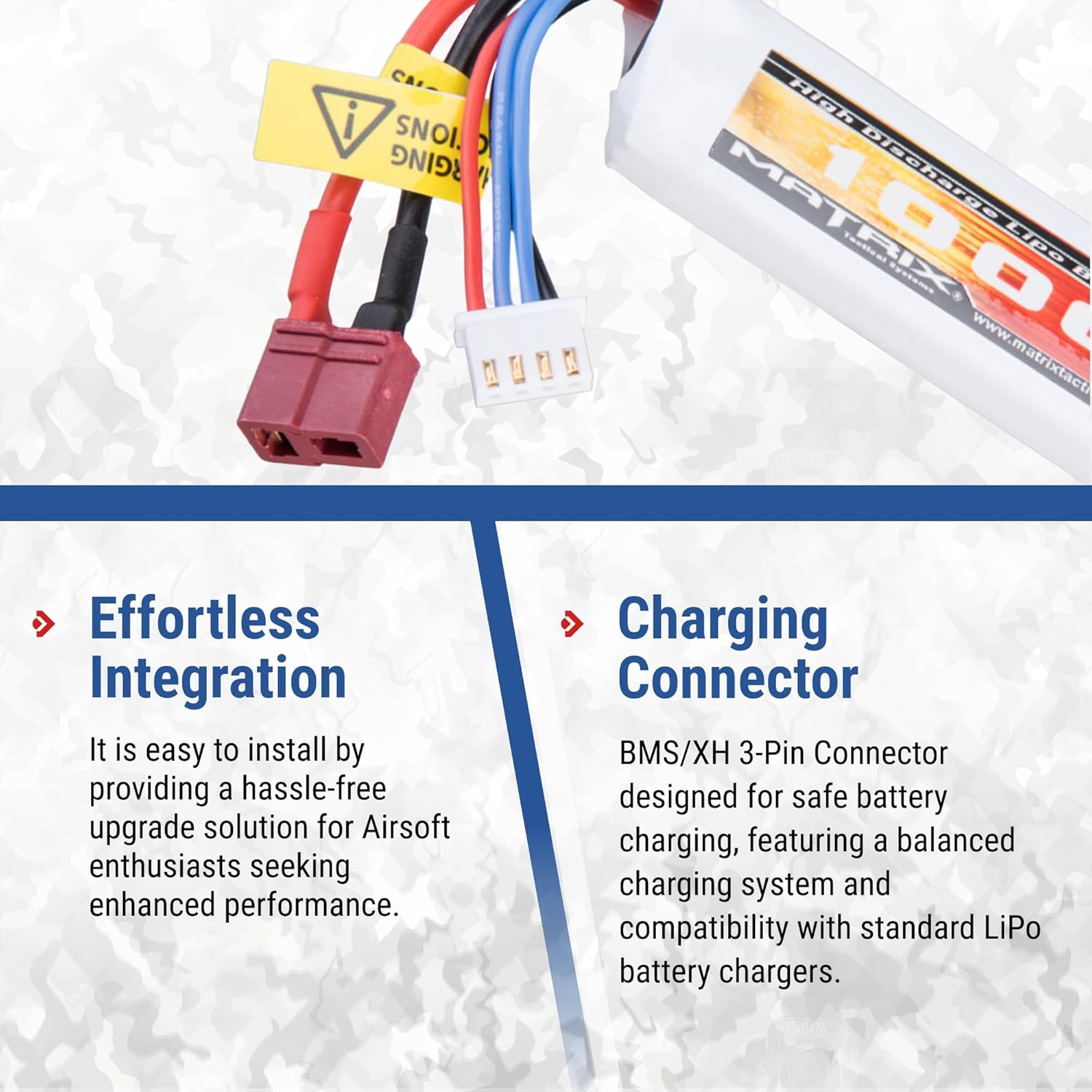 Evike Airsoft - Matrix High Performance 7.4V Stick Type Airsoft LiPo Battery (Model: 1000mAh / 15C / Small Tam & Long Wire)