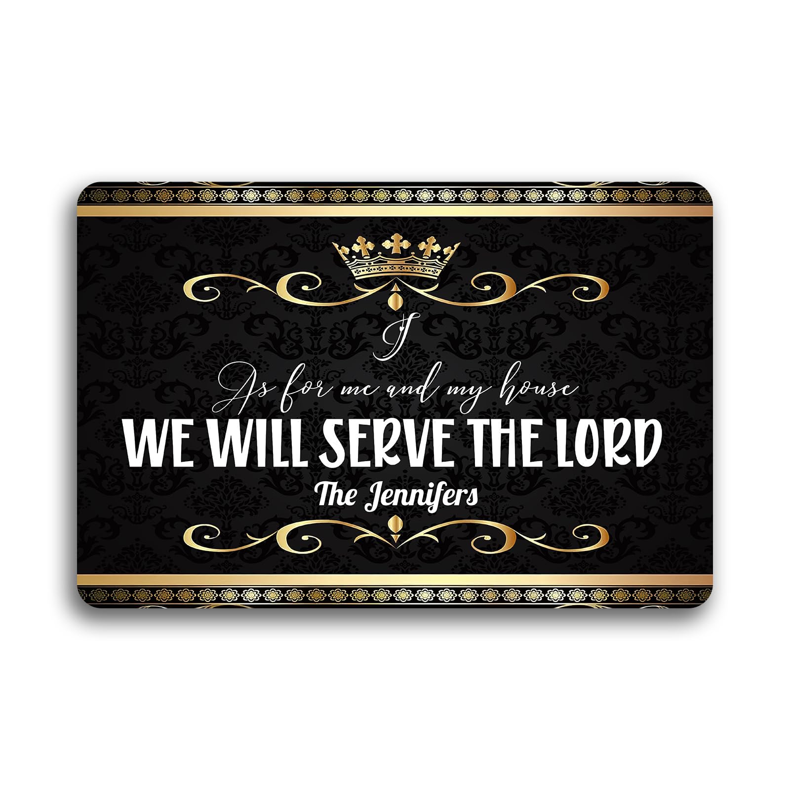 chendelinseos As for Me and My House We Will Serve The Lord Doormat Personalized Religious Door Mats Custom Indoor Outdoor Doormat Entrance Rubber Rugs 23"x15"