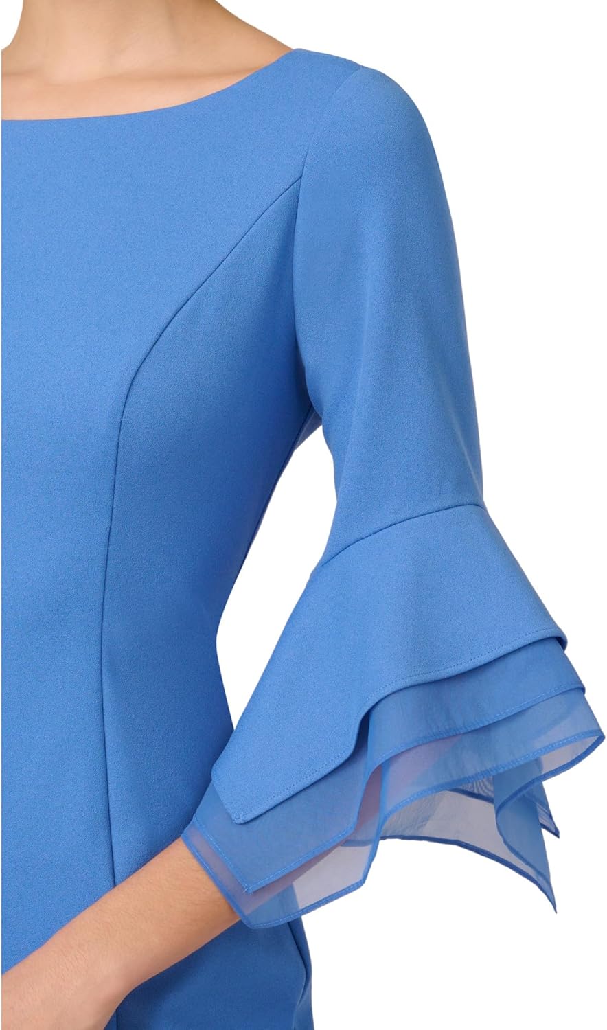 Adrianna Papell Knit Crepe Tiered Sleeve Dress - Image 5