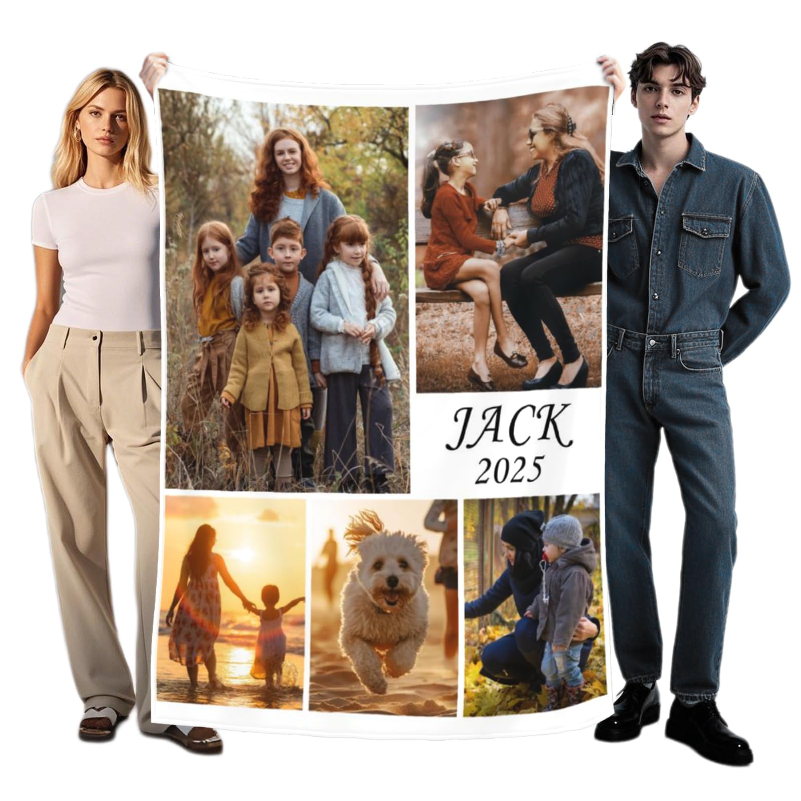 Naispanda Manta Personalizada con Foto Y Texto, Manta Personalizada con Fotos, Idea de Regalo para Parejas