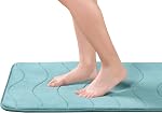 H.VERSAILTEX Microfiber Bath Mats for Bathroom, Machine Washable Non Slip Bath Rugs for Bathroom/Kitchen, Water Absorbent Foam Mat (Taupe Waved Pattern, 1 Pack - 17" x 24")