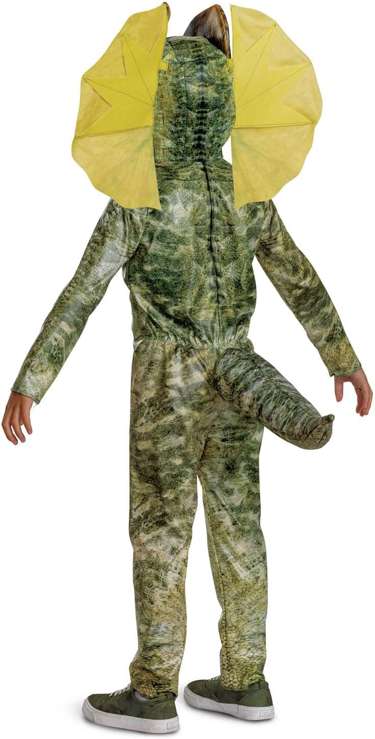 Dilophosaurus Costume for Kids, Official Jurassic World Jumpsuit and Headpiece - Image 2