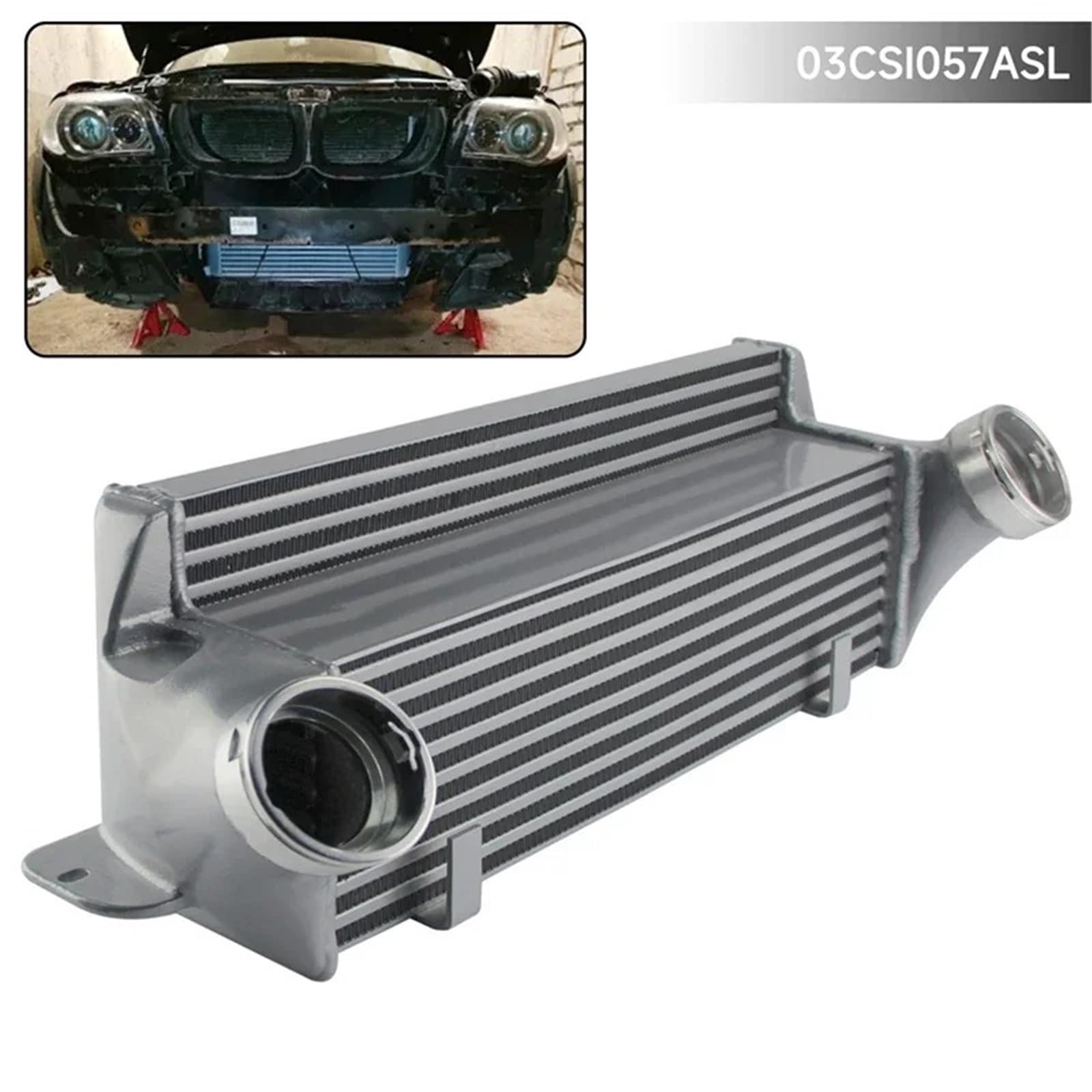 intercooler turbo Per BMW Serie N47 2.0l Diesel E81/E82 120d 123d E90 E91 E92 E93 320d 2007-2015 Kit Intercooler Concorrenza Adatto(Nero)
