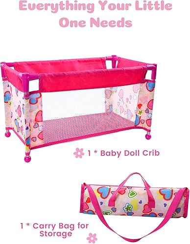 Miniatura 7 de BABESIDE Cuna de muñeca de bebé para muñecas Reborn de 18 pulgadas, cama de muñeca de bebé con bolsa de almacenamiento, accesorios para muñecas