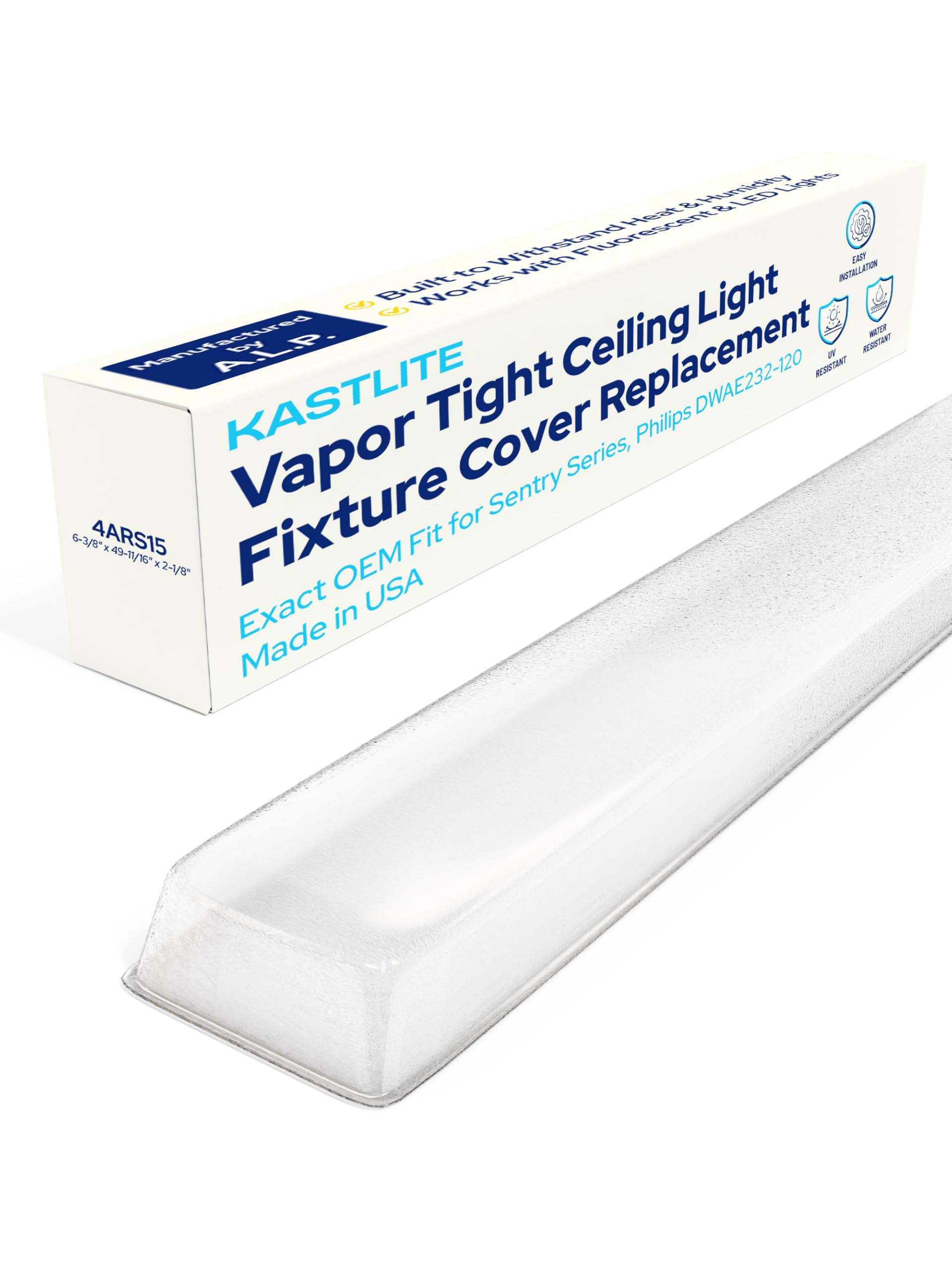 KASTLITE 4ARS15 Vapor Tight Light Fixture Cover Replacement, Pack of 6