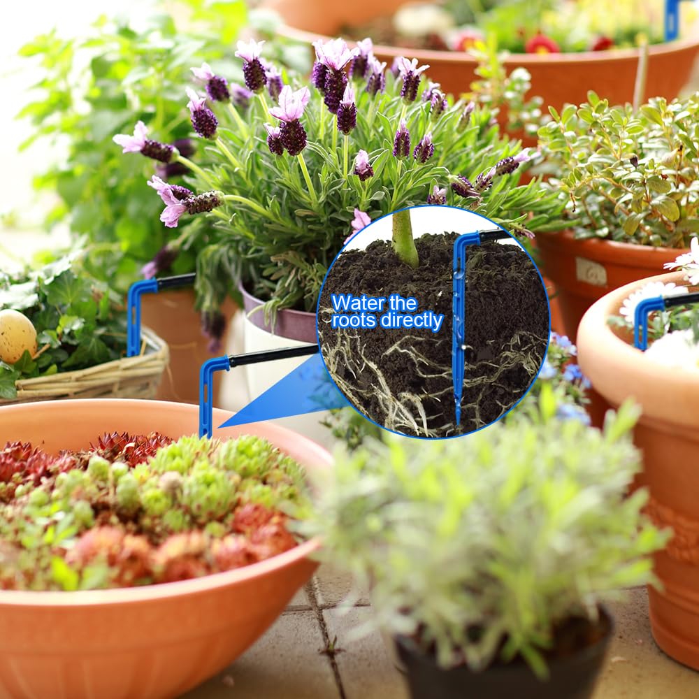 Solar bewässerungssystem, 10M automatische bewässerung hochbeet tröpfchenbewässerung, selbstbewässerungssystem mit Timer im garten, balkon, topfpflanzen, zimmerpflanzen, balkonpflanzen (Packung mit 2)